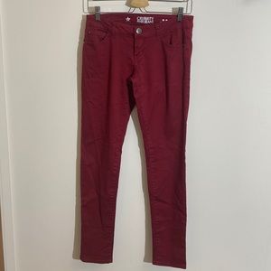 Celebrity Pink Skinny Jeans in Bordeaux Color - Size 5